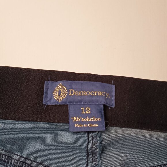 Democracy Jeans Size 12 Mid Rise Skinny Leg Medium Dark Wash - Picture 5 of 10